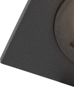 Inteligentné zapustené bodové svietidlo čierne štvorcové IP44 vrátane Wifi GU10 - Xena