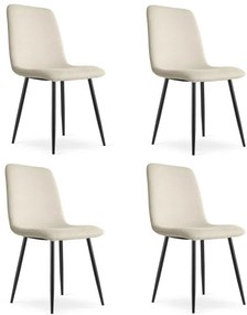 Set štyroch jedálenských stoličiek RIFT béžové / čierne nohy (4 ks)