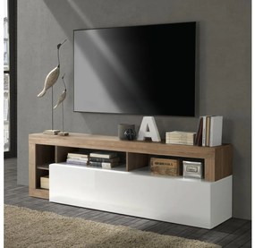 Televízny stolík LENOR biela/dub