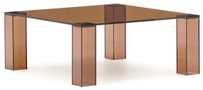 Hnedý sklenený konferenčný stolík 85x85 cm Adularia – Kave Home