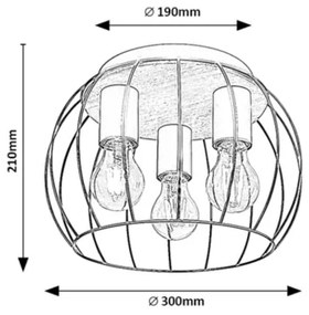 Rabalux 5293 - Stropné svietidlo KAMALA 3xE27/25W/230V