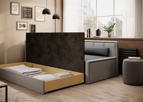 Sivá ženilková rozkladacia/s úložným priestorom pohovka 214 cm Fulgeo – ELTAP