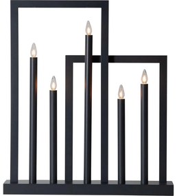 Eglo 410952 - Vianočný svietnik FRAME 5xE10/3W/230V čierna
