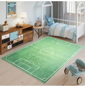 Detský koberec s motívom futbalového ihriska