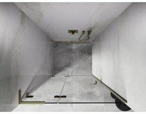 Mexen, Mexen Lunar L výklopné sprchové dvere ľavé 85 cm, transparentné, brúsené zlaté - 834L-085-000-55-00-L