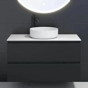 BATH DELUXE 06-040-16-01-00 - Umývadlo na dosku LJORDAL Ø 40 cm oceľ/biela