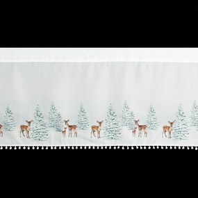KRÁTKA VIANOČNÁ ZÁCLONA NA PÁSKE XMAS18 150X40 CM VZOROVANÁ