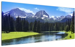 Obraz - Zasnežené vrcholky hôr (120x50 cm)