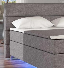 Posteľ Boxspring Amadeus + LED 200x180, vínová (látka - bao 16)