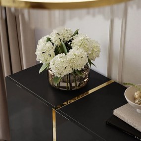 KOMODA SANTINO 4D ČIERNY LESK + ZLATÁ 158 cm