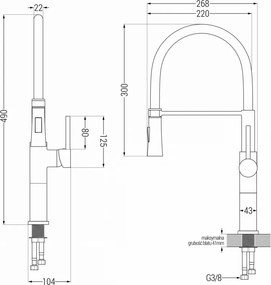 Mexen DINA - Vysoká batéria/drezová, čierna-zlatá, 672701-57