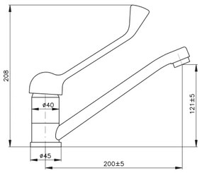 RAV Slezák SA605.0 - Umývadlová batéria s lekárskou pákou SAZAVA lesklý chróm