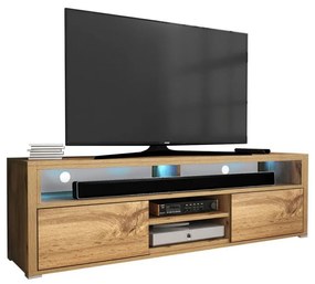 Televízny stolík s LED osvetlením KILDARE - dub wotan