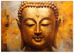 Sklenený obraz - Budha, olejomaľba (70x50 cm)