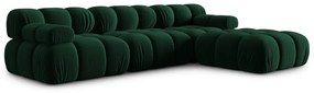 Zelená zamatová rohová pohovka Bellis – Micadoni Home