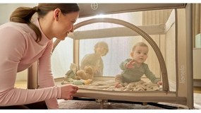 Lionelo - Cestovná postieľka LAURA Beige Sand