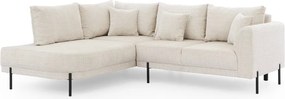 Béžová ženilková rohová pohovka (ľavý roh/do L) Mauris – Ropez