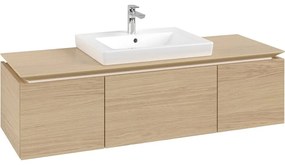 VILLEROY &amp; BOCH Legato závesná skrinka pod umývadlo (umývadlo v strede), 3 zásuvky, 1400 x 500 x 380 mm, Nordic Oak, B68400VJ