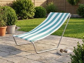 Skladacie plážové ležadlo SAND, tyrkysové pruhy