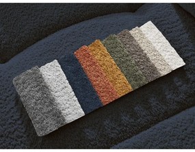 Modrá rozkladacia/s úložným priestorom rohová pohovka z textílie buklé (ľavý roh/s leňoškou) Roxelane – Bobochic Paris