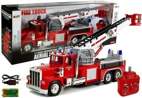 LEAN Toys Hasičské auto 60 cm s vysúvateľným otočným rebríkom, diaľkovým ovládaním, zvukom, sirénou a svetlami