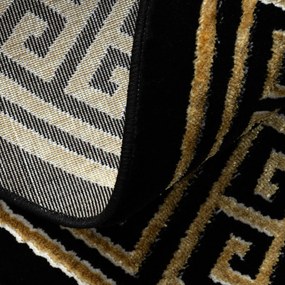 Dywany Łuszczów, Kusový koberec Allure 1968 black/gold kruh, 200x200 (priemer) kruh, čierna, kancelária