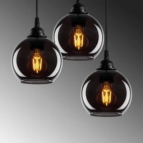 Luster na lanku SMOKED 3xE27/40W/230V