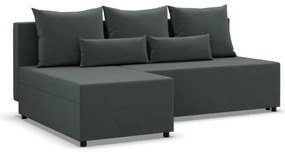 Rohová rozkladacia sedačka FERMO Kronos tmavosivá
