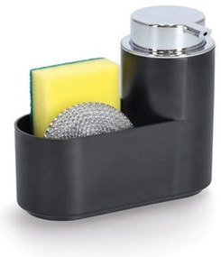 Zeller Present Dávkovač na jar s hubkou a drôtenkou, čierny plast