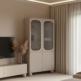 Vitrína Sonatia II do obývačky 100 cm - kašmírová