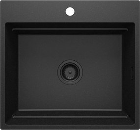 Deante Magnetic, 1-komorový granitový drez 560x520x220mm, grafitová metalíza, DEA-ZRM_G10A