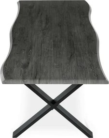 Jedálenský stôl 180x90 cm HT-F4318 GREY sivý dub / čierne nohy