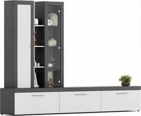 Obývacia stena Orion, antracit/biela