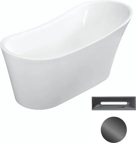 Besco Akrylátová voľne stojaca vaňa Calima 170x74 BESCO-Typ výpuste: Click-Clack s prepadom, grafit, BESCO-Rozmery: 170x74, BESCO-Farba: Biela