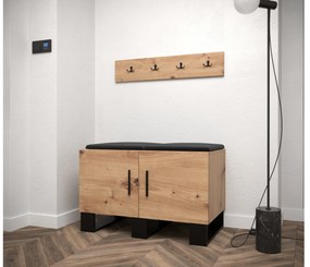 Predsieňová zostava Amanda 21 (dub artisan + čierna). Vlastná spoľahlivá doprava až k Vám domov. 1086041