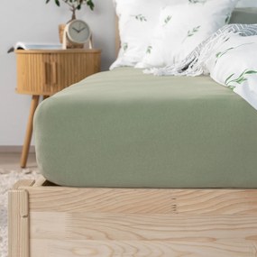 Goldea plachta jersey s napínacou gumou - šalviovo zelená 90 x 200 cm