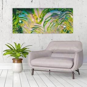 Obraz ryžových polí z vtáčej perspektívy (120x50 cm)