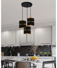 Luster na lanku ASSAM 3xE27/60W/230V čierna