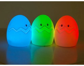 Silikónová LED detská nočná lampička EGG 12,5 cm biela