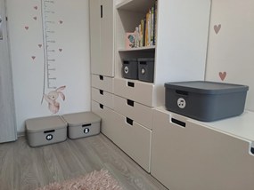 Rotho 2. akosť - Úložný box, rovný s vekom, 20l, antracit ALBU LIGHT, 40x36x18