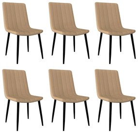 Jedálenské stoličky 6 ks, krémové, umelá koža 279465