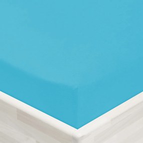 Jersey napínacie prestieradlo JR-017 Azúrovo modré 140 x 200 - výška 20 cm