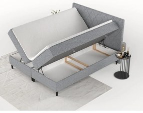 Sivá boxspring posteľ s úložným priestorom 180x200 cm Gwen – Maison de Rêve