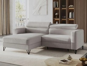 Šedý rohový gauč Otino s úložným priestorom na posteľnú bielizeň je ideálny na každodenné spanie