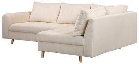 Krémová menčestrová rohová pohovka (pravý roh) Ariella – Ropez