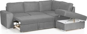 Rohová sedacia súprava Eddi, stredne šedá látka, pravý roh