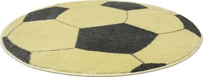 Koberec Lima G758A Football, žltý / grafitový kruh