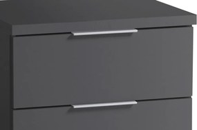 Nočný stolík s 2 zásuvkami Smilla, výška 43 cm, grafitový