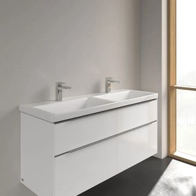 VILLEROY &amp; BOCH Subway 3.0 dvojumývadlo na skrinku s dvomi otvormi, bez prepadu, 1300 x 470 mm, biela alpská, 4A71D101