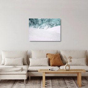 Sklenený obraz - Tyrkysová abstrakcia (70x50 cm)